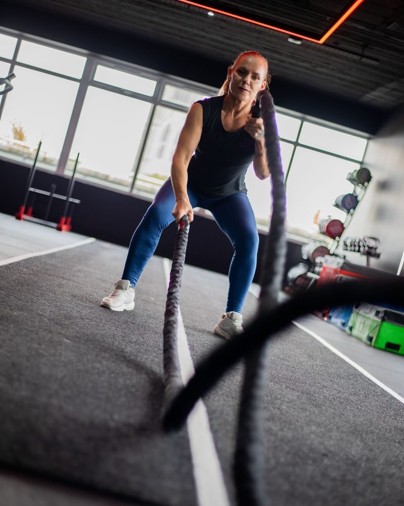 Inga training with battle ropes